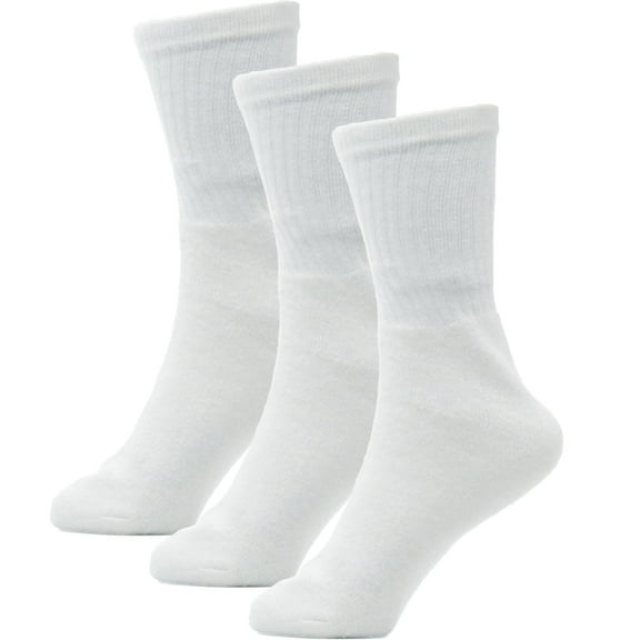 A2Z 4 Kids Boys Girls Premium Plain Crew Sports Socks Pack of 3 Cotton Blend - Socks AZ198 White 3 Pack 11-14 (4-6)