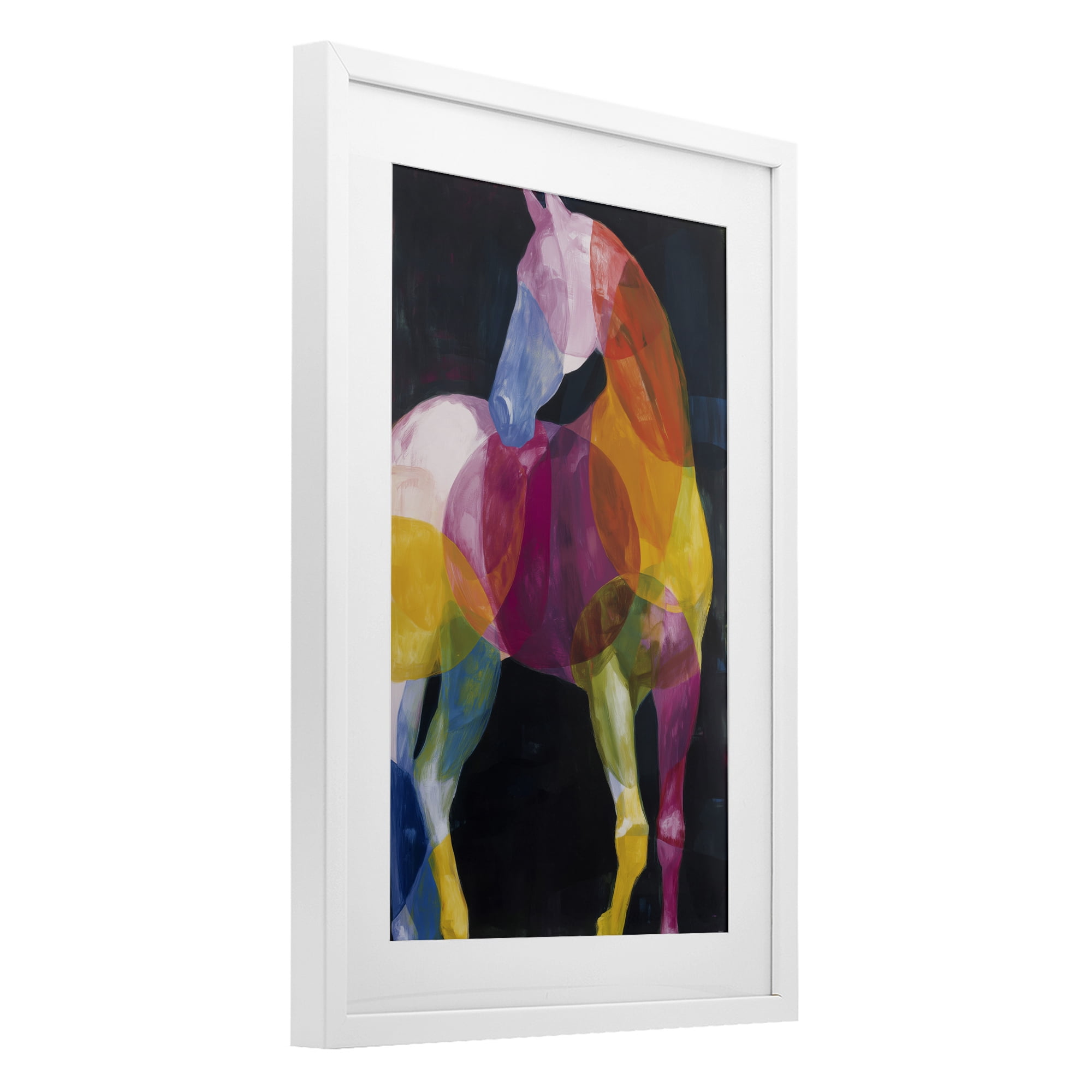 Stupell Industries Prism Horse Abstraction White Framed Print Under Glass, design by Chromatic Storm Studio