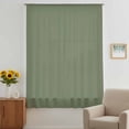 thumbnail image 3 of Green Solid Color Sheer Curtains 54 Inches Long, Aesthetics Contemporary Luxury Light Filering Curtains, Breathable Simi Curtain Privacy Drapes for Kitchen Bathroom Lightweight Small Window Treatment, 3 of 9