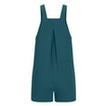 thumbnail image 4 of aidice Summer Womens Overalls Casual Adjustable Strap Button Ruched Loose Shorts Jumpsuits with Pockets, 4 of 6