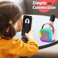 thumbnail image 3 of DEBGFS Integrated Bluetooth Audio Portable Wireless Microphone, Children's Karaoke Machine, Intelligent Wireless Mini Speaker with 2 Microphone(Pink),Pink, 3 of 6
