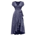 thumbnail image 4 of Women's Short Sleeve Dress Printed Casual Summer Flowy Dresses Navy XXL, 4 of 6