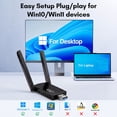 thumbnail image 2 of Atzeste AC1300 USB WiFi Adapter for PC, 1300Mbps Dual 5Dbi Antennas 5G/2.4G Wireless Network Adapter, MU-MIMO WiFi Dongle, for Desktop PC Laptop Windows 11/10/8.1/7/XP, 2 of 6