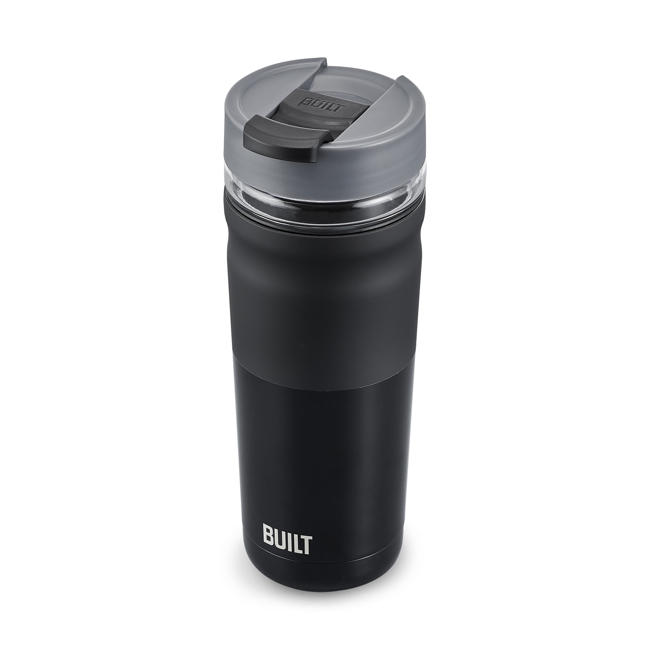 Built Glassx 20 oz Two-Tone Black Insulated Stainless Steel Tumbler with Glass Interior