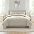 thumbnail image 3 of Virtu Comforter Sets, All Season Lightweight Solid King Size Comforter Sets, 3-Pc Bedding Sets, Oatmeal, 3 of 8
