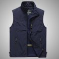 thumbnail image 2 of JUUYY Men's Golf Lightweight Photo Vest Fishing Travel Safari Vest Softshell Causal Sleeveless Jacket Trendy Outerwear Navy XXXL, 2 of 3