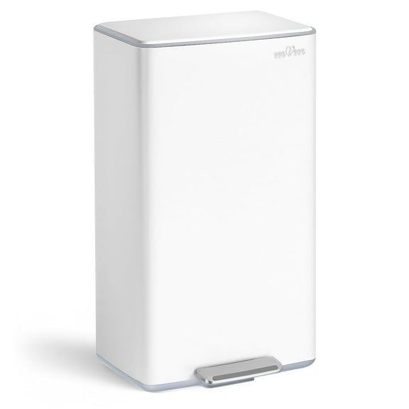 mVm 10.6 Gal Step Trash Can, Stainless Steel Garbage Bin with Odor Filter and Foldable Pedal