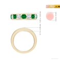 thumbnail image 5 of ANGARA Lab Grown Channel Set Emerald and Diamond Semi Eternity Ring for Women in 14K Yellow Gold (Size-4mm) | May Birthstone Jewelry for Her | Lab-Grown Emerald Ring, 5 of 8