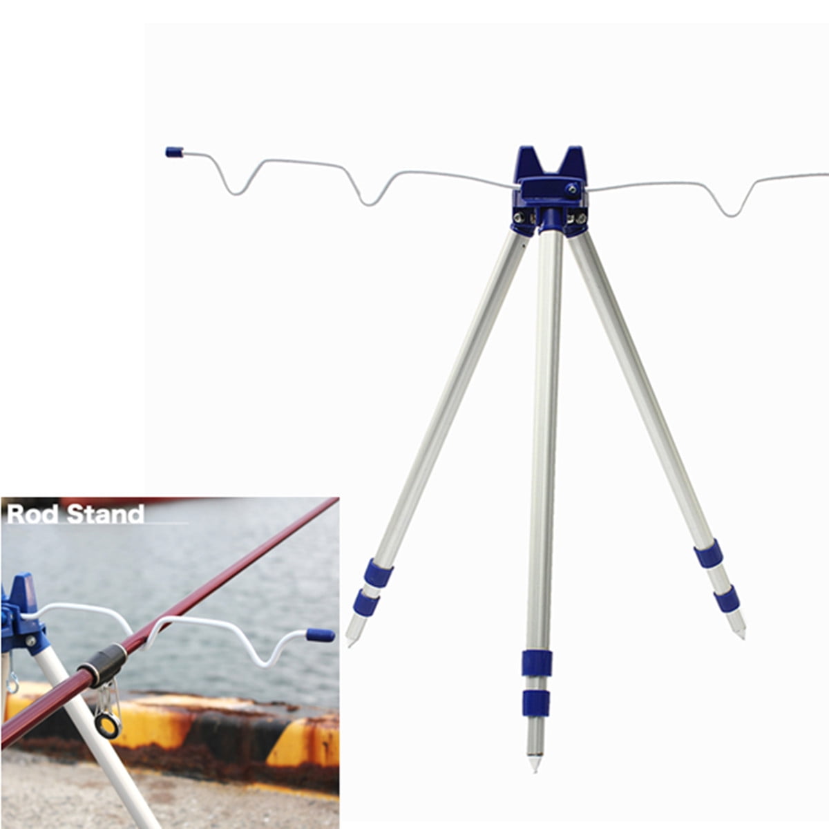 Fishing Rods Tripod Stand Rest Holder Aluminum Alloy Telescopic for Sea