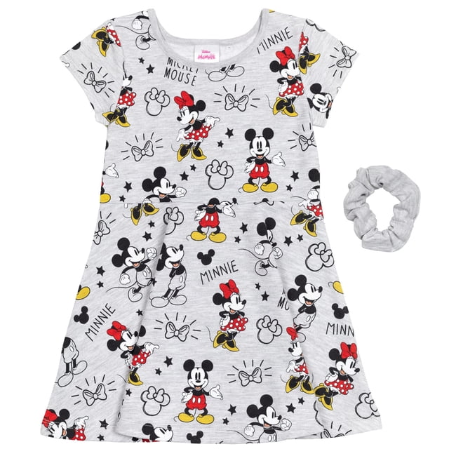 Vestido de skater Disney Mickey Mouse Minnie Mouse para niña 4T gris