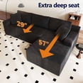 thumbnail image 2 of Dekaisok 105" Boneless Modular Sectional Sofa, Oversized L-Shaped Cloud Couch, No Assembly Required, Deep Seat Corduroy Living Room Sofa, Black (Right Facing Chaise), 2 of 9