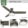 thumbnail image 2 of Hunter Fan Company, 59211, 52 inch Sentinel Brushed Slate Ceiling Fan with LED Light Kit and Handheld Remote, 2 of 8