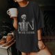 thumbnail image 2 of Moda Mujer Damas Cayó Hombro Mangas Impresión suelta Manga corta Top Pullover Tops Pompotops hfajkhk141703, 2 of 9