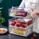 thumbnail image 1 of Caja de almacenamiento para refrigerador, cajón de plástico de alta permeabilidad de grado alimenticio, caja de almacenamiento para refrigerador viene con tabla de drenaje, 1 of 5