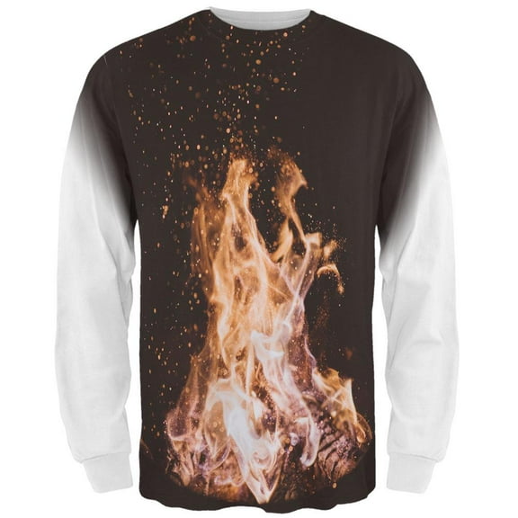 Autumn Bonfire Love All Over Mens Long Sleeve T Shirt Multi LG