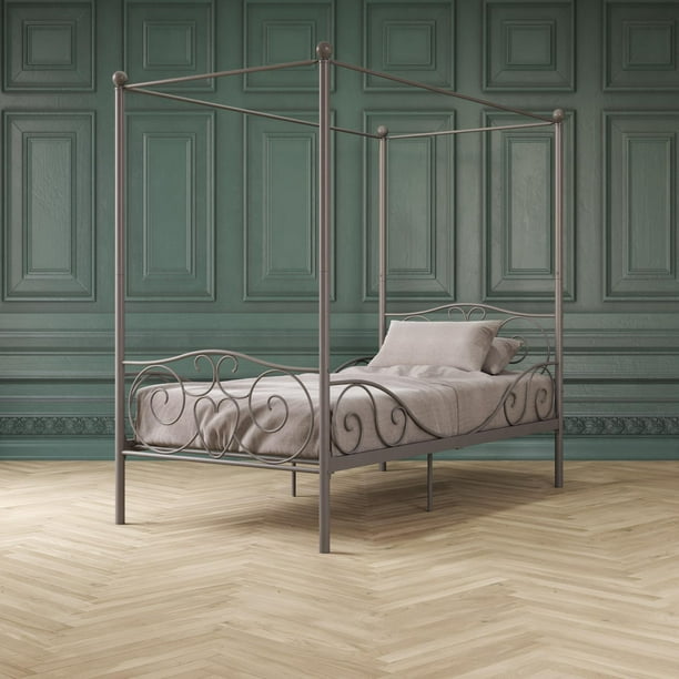 DHP Canopy Metal Bed, Twin Size Frame, Pewter - Walmart ...