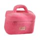 thumbnail image 1 of Bolsa de maquillaje de felpa, neceser multifuncional para viajes, hoteles, brochas de maquillaje. Rosa roja, 1 of 9