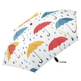 thumbnail image 4 of Colorful Umbrellas and Rain Drops Compact Sun Umbrella Windproof Travel Umbrellas for Rain Strong Portable UV Protection, 4 of 8