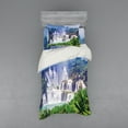 thumbnail image 1 of Nature Duvet Cover Set, Waterfall Exotic Tropical Leaves Natural Swimming Pool Water Picture, Bedding Set with Shams and Fitted Sheet, 3 Sizes, by Ambesonne, 1 of 3