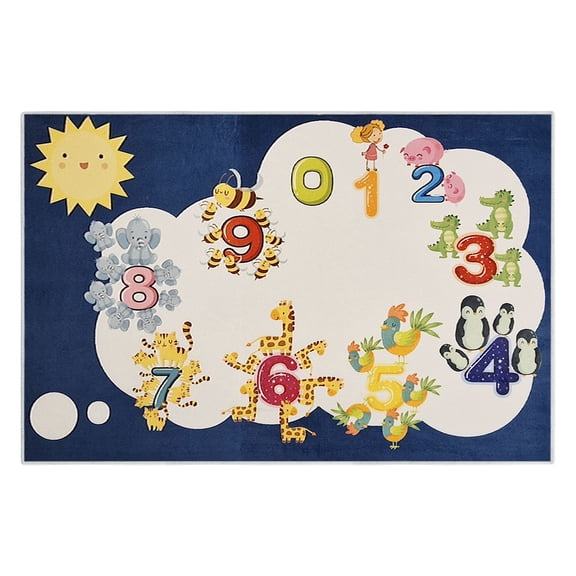 SUSSEXHOME Contemporary Padded Velvet Fleece Polyester Rug - Low Pile, Non-Slip, Easy-Clean, Ideal for Kids' Rooms - Antistatic, Durable - 39.5 x 59 Inches - Count