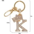 thumbnail image 3 of Sometheme Special Rhinestone Stud Initial Letter charm Keychain in Gold Tone, 3 of 5