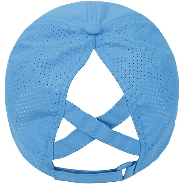Gorras de béisbol de cola de caballo para deportes al aire libre malla transpirable, gorras de béisbol de cola de caballo cruzada para mujer 2 uds azul, blanco ZefeiWu 8390605587269