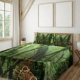 thumbnail image 2 of Ambesonne Forest Fitted & Top Sheet Set with Shams, Entrance to Wilderness, Green Brown, 2 of 5