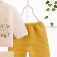 thumbnail image 5 of CAUYDY Infant Boys Outfits Preemie Girls Clothes Unisex Newborn Sleepers Long Sleeved Shirt Hat Pants Bib Bellyband 7Pcs Comfy Set Fall Winter Sizes 0-3 Months,Yellow, 5 of 5