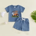 thumbnail image 2 of Toddler Baby Boy Girl Summer Clothes Set Boys Short Sleeve Cartoon Prints T Shirt Tops Shorts Child Kids Gentleman Outfits 6-12 Months 12-24 Months 2t 3t 4t 5t 6t 7t Children 6-12 Months, 2 of 4