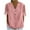 Pink, variant on Trendy Linen Tops Womens Cut Out Tie Knotted Short Sleeve Summer Casual V Neck T-shirts Loose Fit Blouses (XL, White)