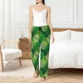 thumbnail image 4 of Salouo Green Flower Print Women's Pajama Pants Casual Loose Sweatpants PJs Flowy Pants Drawstring Palazzo for Women Wide Leg Pants Lounge Pajama -Large, 4 of 8