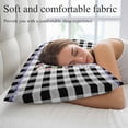 thumbnail image 5 of Easter Pillow Covers Queen, Spring Bunny Botanical Blooms Flowers Black Plaid Soft Brushed Microfiber Breathable Throw Pillow Covers, Decorative Pillowcase with Zipper for Couch Sofa Bedroom 20"x30", 5 of 9