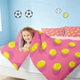 thumbnail image 5 of Manfei Girls Tennis King Bedding, Sports King Bed in a Bag, HotPink Yellow, Pink Reversible 7pcs, 5 of 6