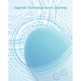 thumbnail image 3 of Facial Cleansing Brush Made with Ultra Hygienic Soft Silicone, Waterproof Sonic Vibrating Face Brush for Deep Cleansing, Gentle Massaging, Inductive Charging (Blue)1 Pack+5 Speed Settings, 3 of 3