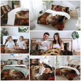 thumbnail image 5 of Christmas Oil Bedding Duvet Cover Set Queen Size 4 Pieces Painting Bow Dog Xmas Tree Gift Bedding Set with Zipper Closure, 1 Comforter Cover 90x90 Inches 1 Flat Sheet & 2 Pillow Cases, 5 of 9