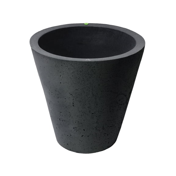 Algreen Crete 20" Self-Watering Planter, Round, Black Resin
