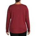 thumbnail image 4 of Terra & Sky Women's Plus Size V-Neck T-Shirt with Long Sleeves, 2- Pack, 4 of 5