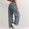 thumbnail image 5 of Women's Quick-Dry Cargo Pants with Adjustable Drawstring Waist, Loose Fit Wide Leg Pockets for Outdoor Casual Wear Polyester, Ladies All-Season Comfort Vacation Elastic Waistband Quickdrying Pants, 5 of 5