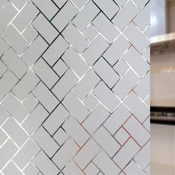 Window Privacy Film Frosted Removable Glass Covering Anti UV Non-Adhesive Door Film for Bathroom Home Office Living Room Static Cling Heat Control Window Decals Window Stickers (23.6'' x 78.7'')