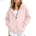 thumbnail image 2 of Liyamei Girls Hooded Jacket with Zipper for Fall Winter Soft Warm Outerwear Size 11-12 Years, 2 of 6