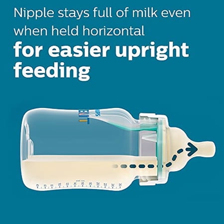 Philips AVENT Anti-Colic Baby Bottles with AirFree Vent, 9oz, 4pk, Clear, SCY 9oz 4 Pack Clear