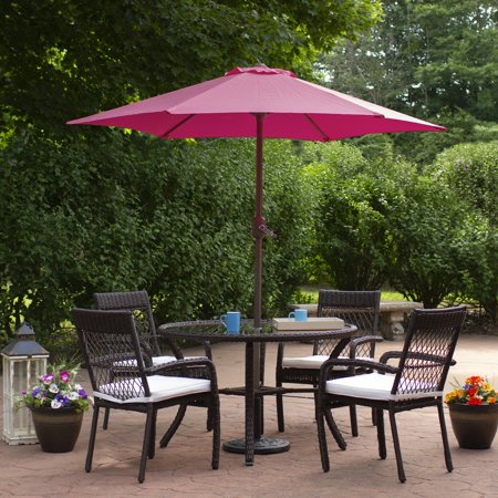 7 5ft Outdoor Patio Market Umbrella With Hand Crank Pink Walmart Canada