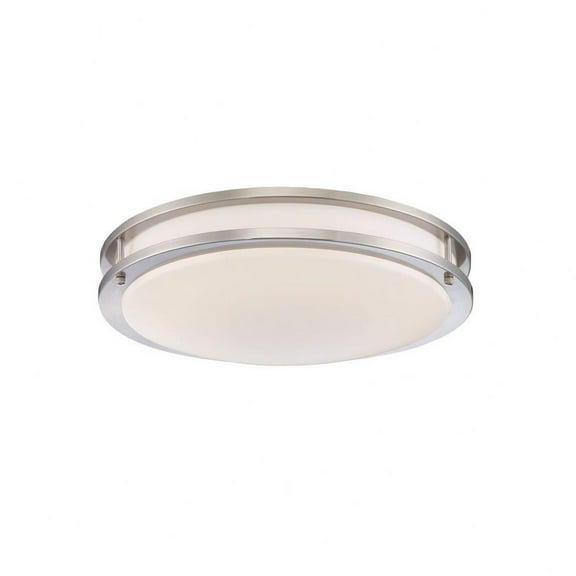 20W 3000K 1 Led Medium Flush Mount 16 inches Wide By 4.25 inches High-Satin Nickel Finish-3000 Color Temperature Bailey Street Home 79-Bel-4187085