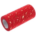 thumbnail image 1 of KAKOWELY Falda de mesa de gasa con lentejuelas, adorno de mesa de moda para bodas y fiestas (rojo, lentejuelas, 2280 x 15 cm), 1 of 5
