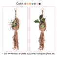 thumbnail image 4 of Uxcell 16.5" Macrame Hanging Planter Indoor Air Plant Holder, Khaki 2 Pack, 4 of 5