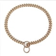 thumbnail image 1 of Collier Chaîne pour Chien Haut en Acier Inoxydable 18k Doré Poli, Joint de Chaîne Cubain, Solide, Robuste, Protection, 1 of 5