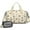 Beige Origami Dinosaurs, variant on Women Men Gym Bag,Beige Dinosaurs Volcanoes Pattern Small Duffle Bag Spend the Night Bags for Women with Shoes Compartment Washbag,Detachable Shoulder Strap,19.7x8.3x11 Inches