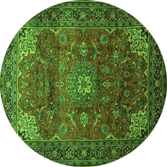 Ahgly Company Indoor Round Persian Green Traditional Area Rugs, 6' Round