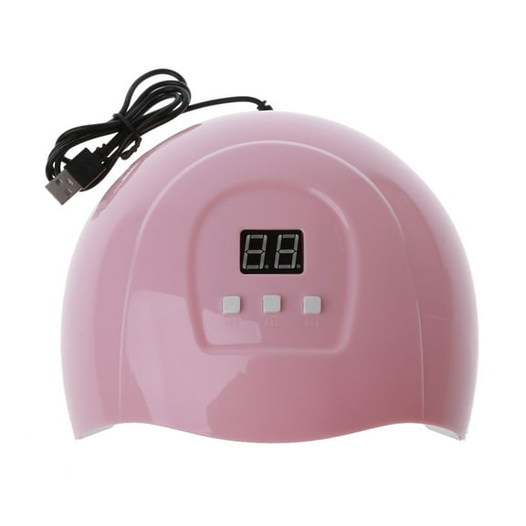 52W Pink Nail Dryer UV LED Nail Lamp Faster Nail Curing Lamp for Fingernail with 3 Time Presets Auto Sensor USB