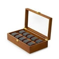 thumbnail image 2 of Grids Solid Wood Jewelry Organizer Box Watch Holder Storage Case Watch Display Box, 2 of 8